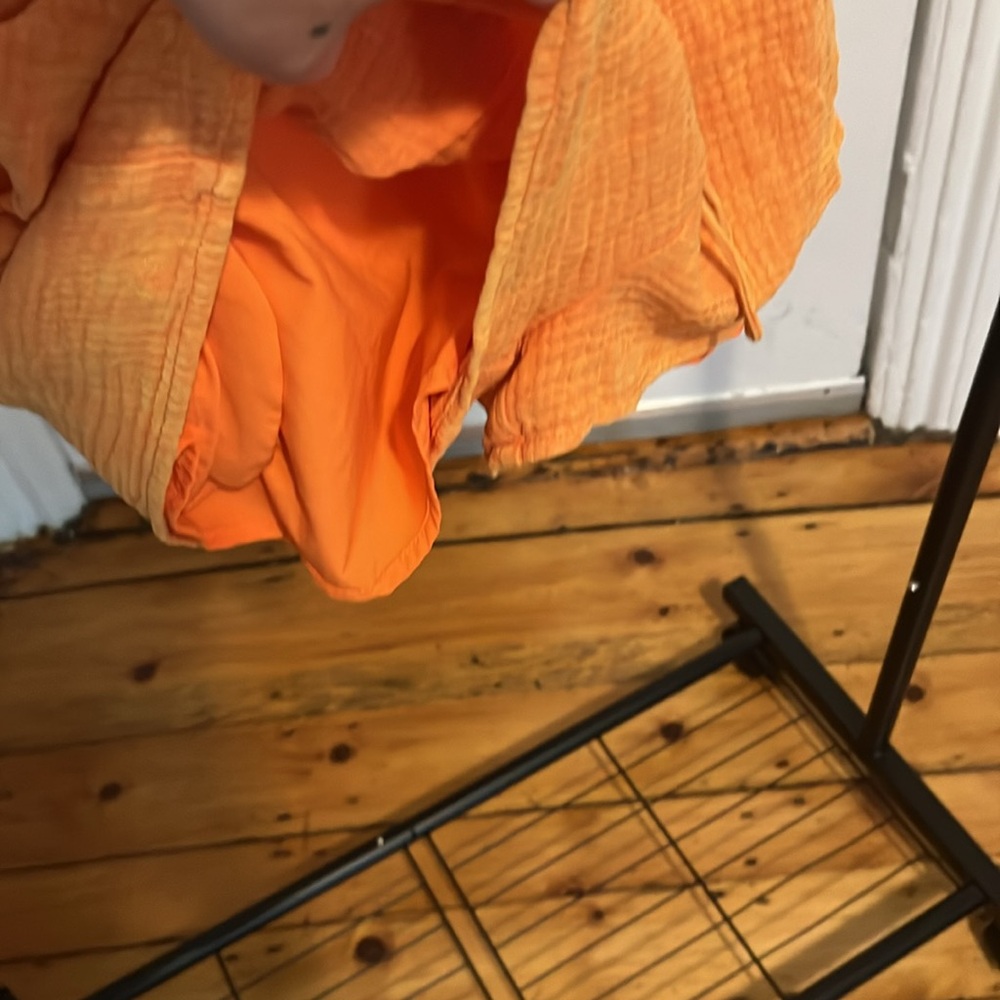 Women's Orange Drawstring Shorts - Picture 6 of 7